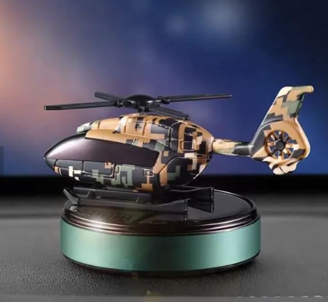Solar Power Camouflage Army Helicopter Car Aroma Solar Power Diffuser Air Freshener Perfume Car Dashboard Decoration With Perfume