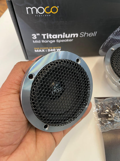 Moco 3" Titanium Shell Mid-Range Speakers - 240W Max Power (Pair)