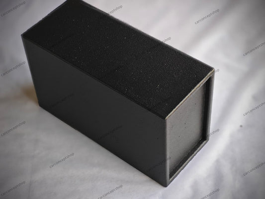 Front view of a 10-inch ultra-slim subwoofer enclosure with a rugged black industrial finish.