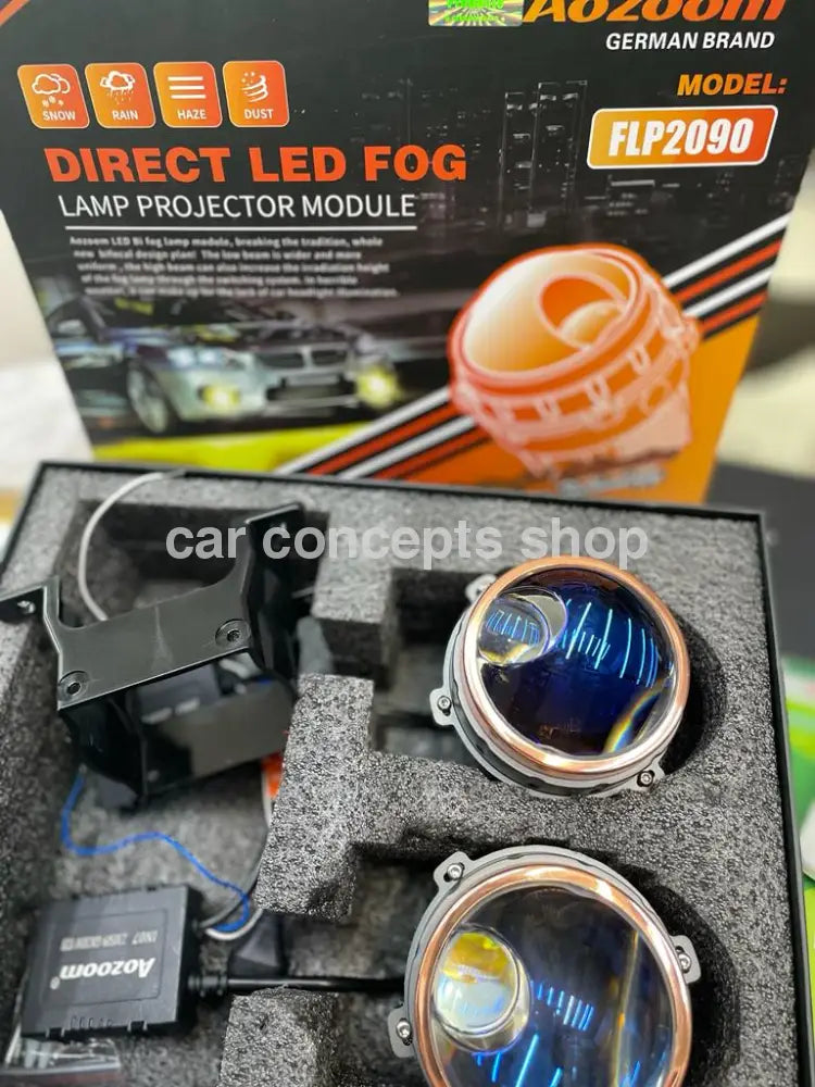 Aozoom Bifocal 3 Inch Led Fog Projector With Blue Quattro Lens