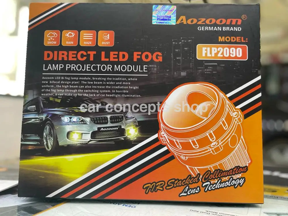 Aozoom Bifocal 3 Inch Led Fog Projector With Blue Quattro Lens