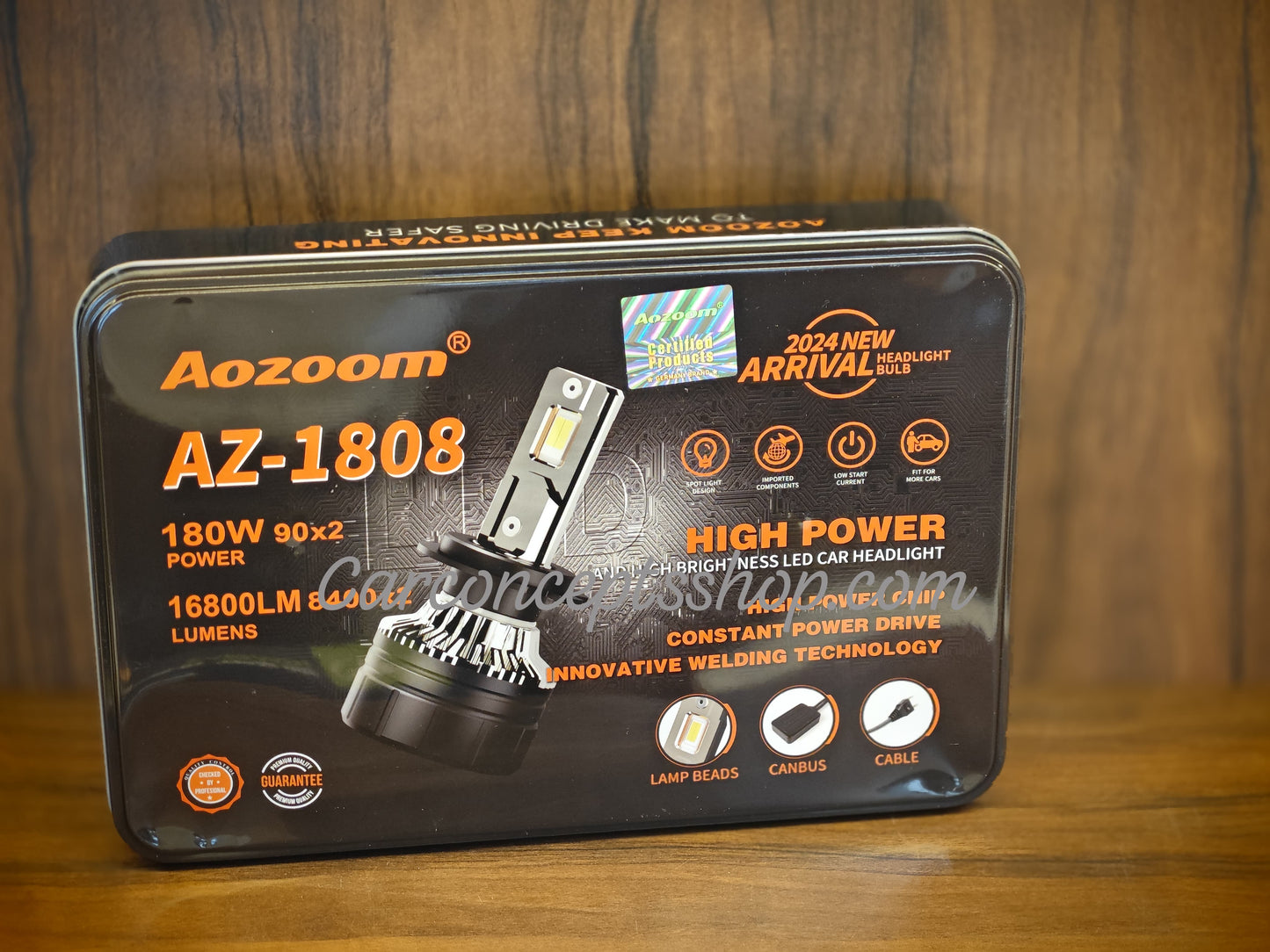 aozoom german brand 180 watt led headlamps AZ1808 6000K