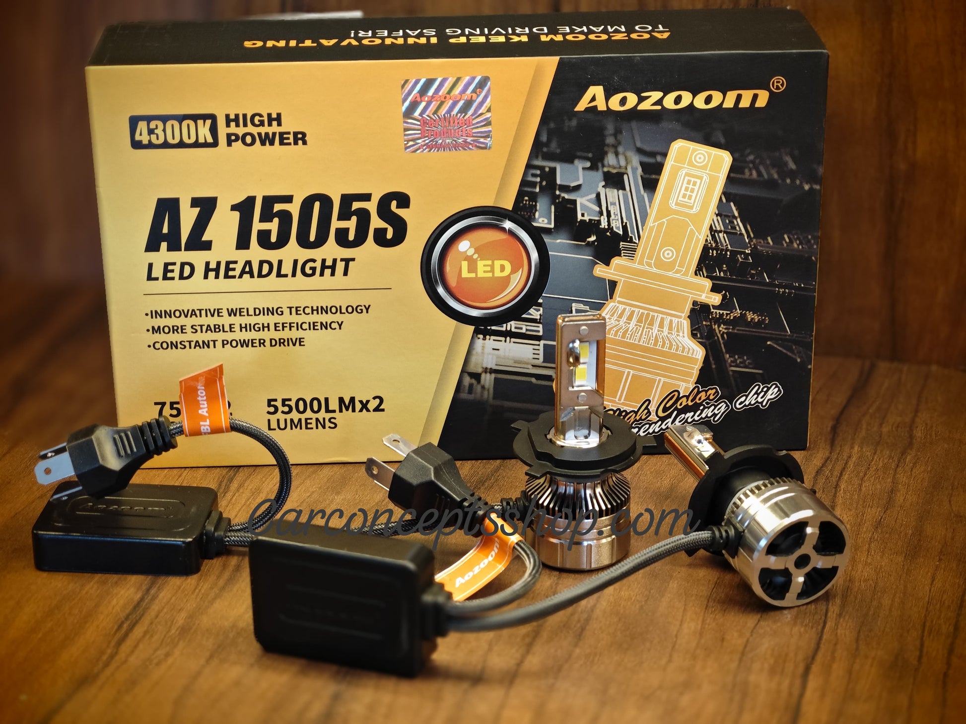 Aozoom 150W LED Headlamps AZ1505-S 4300K – Car Concepts Shop
