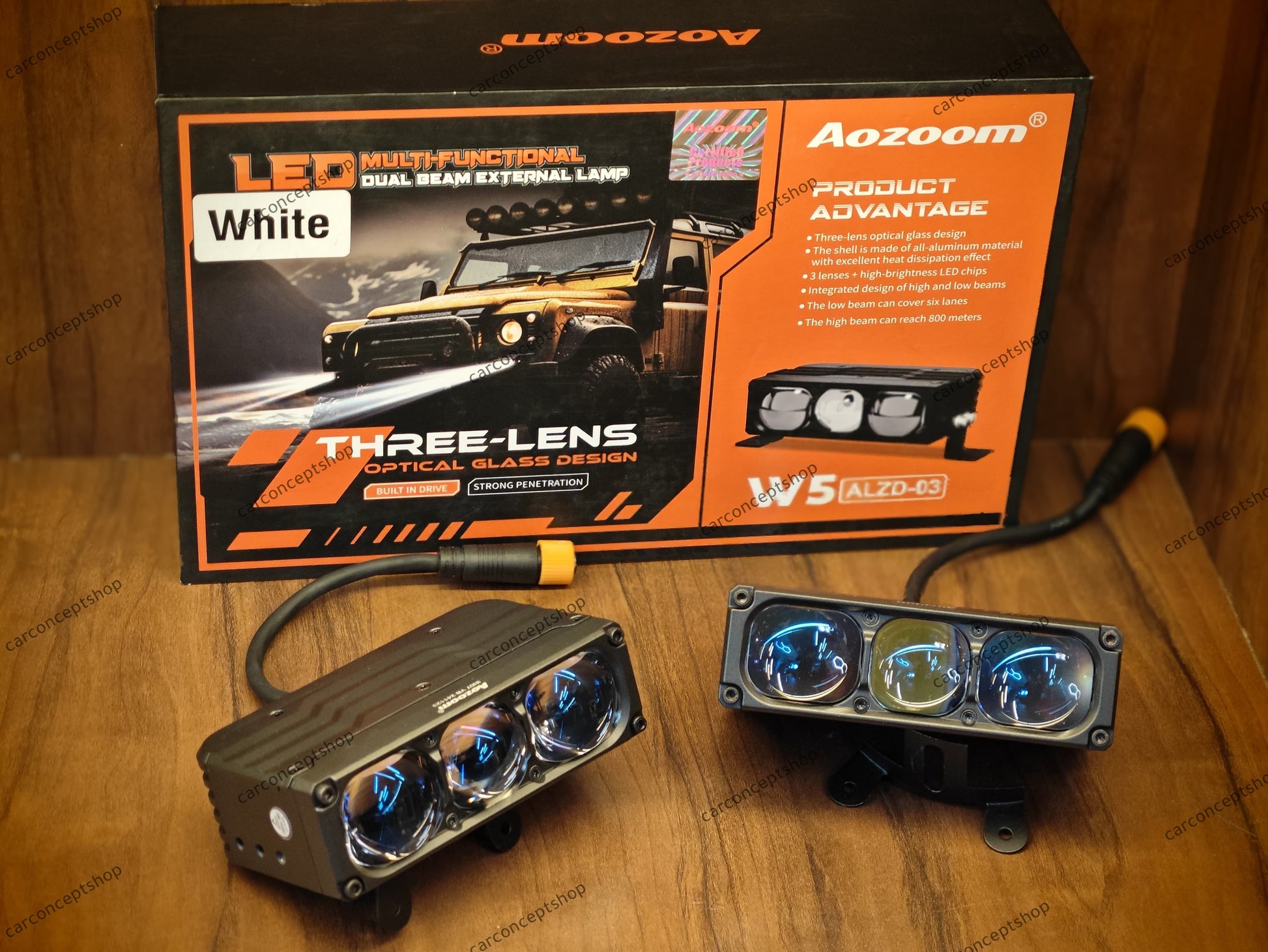 Aozoom W5 3 Lens Auxiliary Light 180W Waterproof Driving Lamp – Car ...