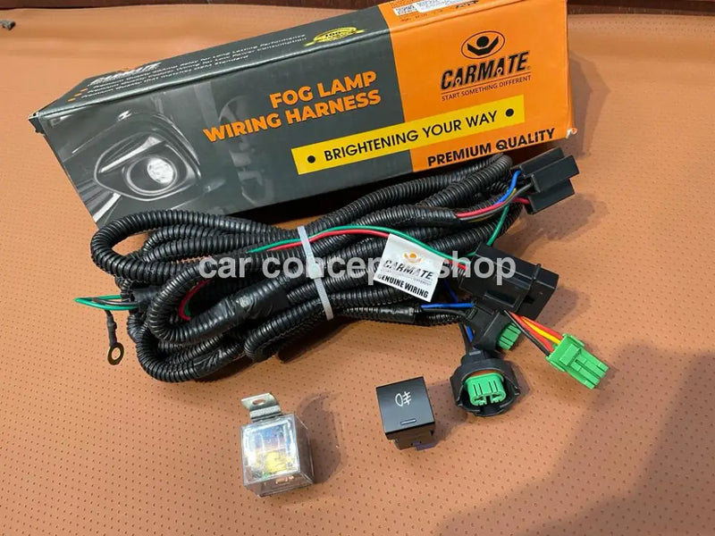 Carmate OEM Fog Lamp Wiring Kit with 22mm Illuminated Switch for All Cars