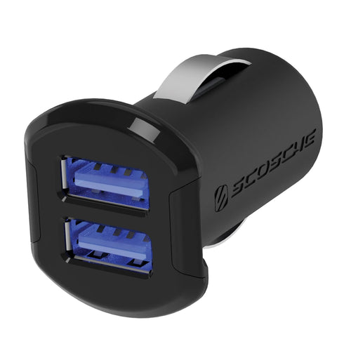 SCOSCHE USBC242M 12 Watts per Port (24W/4.8A Total Output) USB Car Charger - The Fastest Charge Rate for Apple and Android Device