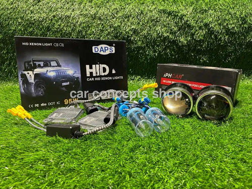 iphcar flatbottom 3 inch fog projector with daps 95w hid kit 6000k