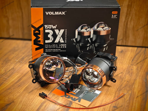 Volmax Dual Laser Tri-Color Bi-LED Projector Fog Lamp (3-Inch, 150W)