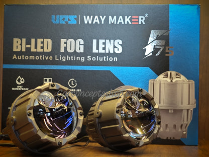 ups way maker F75 bi-led projector fog lens 150w 6000k