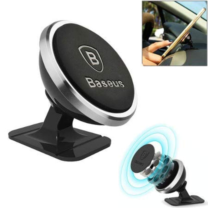 Baseus Car Mobile Holder for Dashboard - Magnet Phone Mount Stand with Universal Swivel for 360 Degree Rotation & Easy GPS