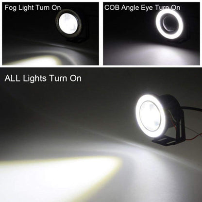 CCS 2X Round 3.5" COB LED Fog Light Bulbs Angel Eye Projector Fog Lamp High Power Bright DRL Halo Ring
