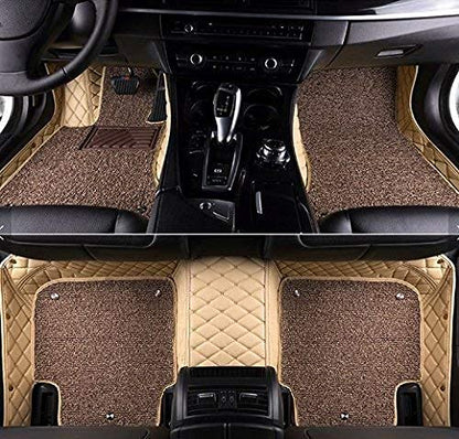 COOZO 7D Vinyl Car Mats Compatible with TOYOTA FORTUNER Biege
