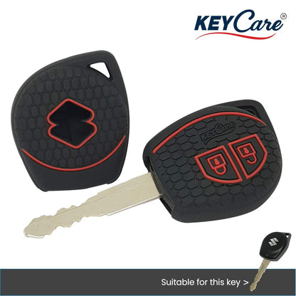 Keycare® Silicone Key Cover compatible for 2 Button Remote Key (Black)