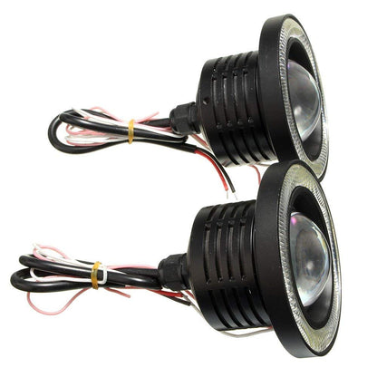 CCS 2X Round 3.5" COB LED Fog Light Bulbs Angel Eye Projector Fog Lamp High Power Bright DRL Halo Ring
