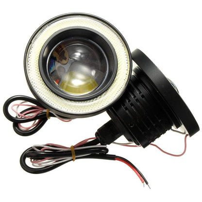 CCS 2X Round 3.5" COB LED Fog Light Bulbs Angel Eye Projector Fog Lamp High Power Bright DRL Halo Ring