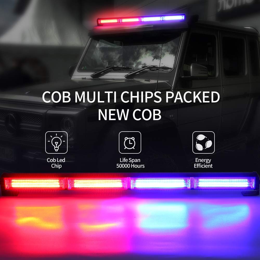 LED Strobe Police Light Flasher, COB 24" 42W