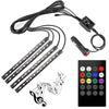 4pcs 48 LED DC 12V Multicolour Music Strip Atmosphere Car  Interior Under Dash Lighting Kit