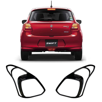 Piano Tail Light/Lamp Garnish Cover for Maruti Swift 2018 (Black)