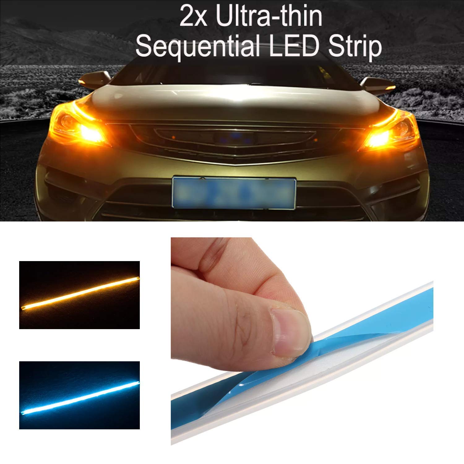 Universal Flexible DRL LED Strip Light Waterproof Daytime Running