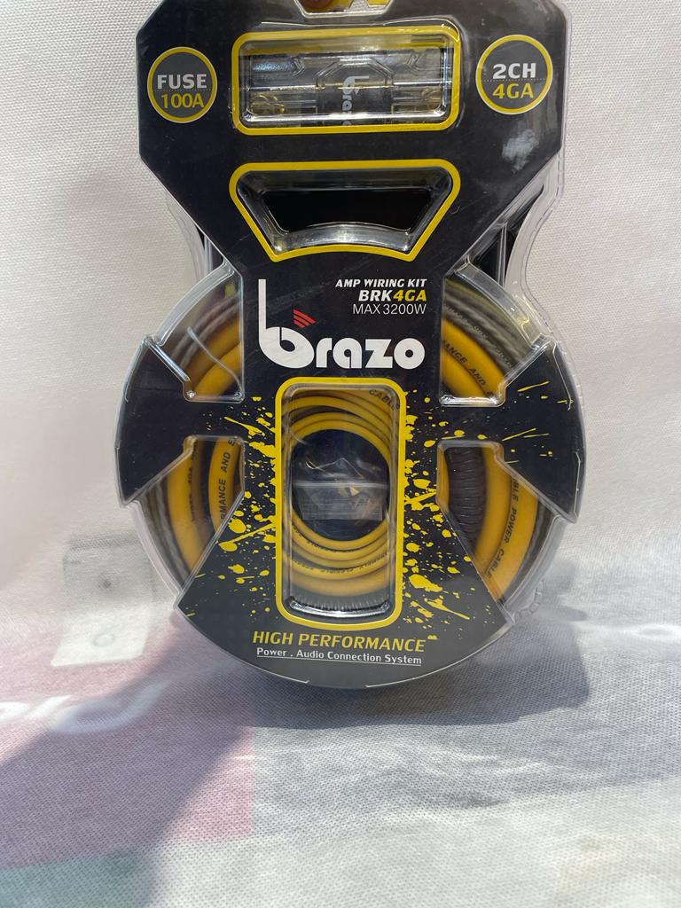 Brazo BRK4GA |  Amp Wiring Kit  COPPER CABLE GOLD RCA