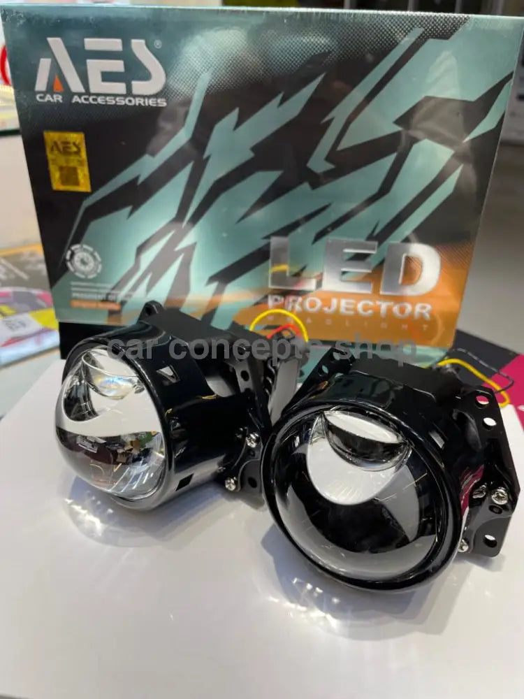 AES 3 Inch Quattro Lens Headlamp Projector 6000k Dual Lens