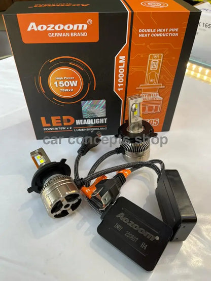 Aozoom German Brand 150 Watt Led Headlamps H4 Lights