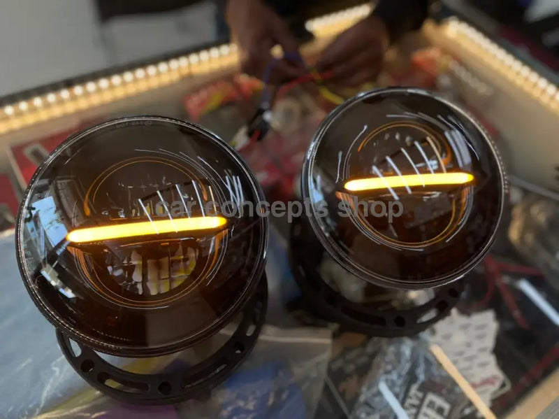 DOT Sae Hyperlink 7 Inch LED Drl Headlights For Thar 2 Pcs