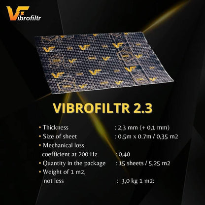 vibrofiltr 2.3 mm high performance damping material  box of 12 sheets