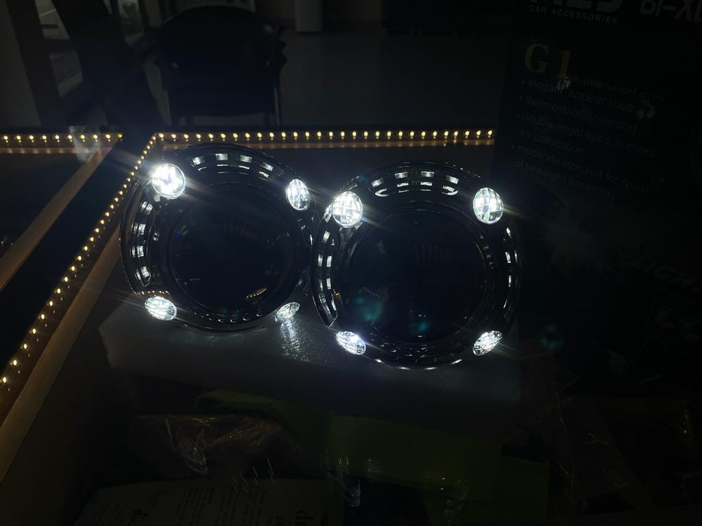aes bi xenon headlight projector with panamera shrouds WITH 5500K BULBS  WITHOUT BALLAST
