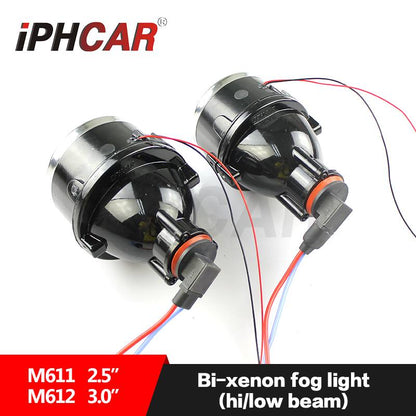 first 50 customers offer iph car 3' Inch Bi-Xenon Hi-Low Beam Fog Lamp Projector Lens with L-SHAPE 6000K BULB for Car (Set of 2)