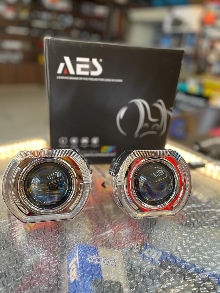 AES Bi Xenon Headlight Projector Kit With Exquisite Angle Eyes Shrouds H4 H7 H1 5500k 55watt With Ballasts