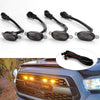 4 Pieces Smoked LED Lens Front Grille Running Light Universal For Car