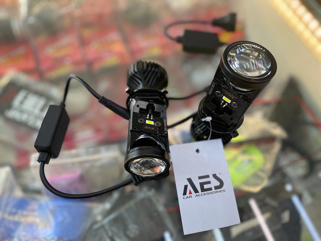aes gs headlight projector microlens H4 with high and low beam